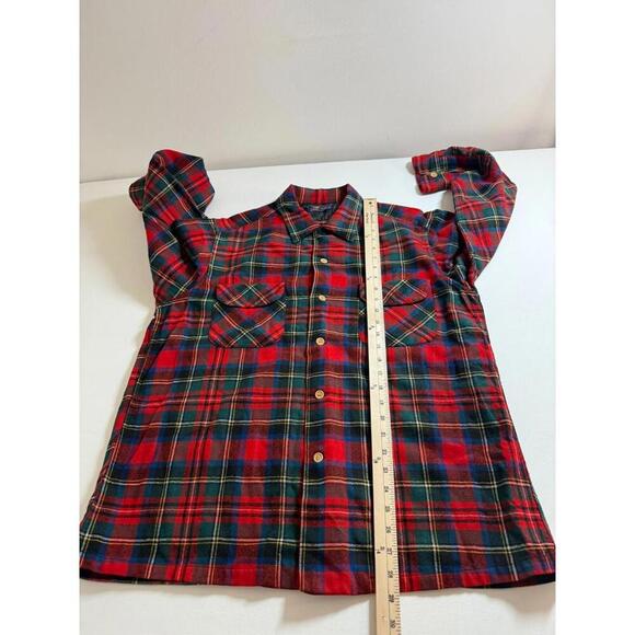 Vintage Pendleton Board Shirt Large Plaid 1960s Wool Loop Collar Flannel USA - Picture 5 of 5